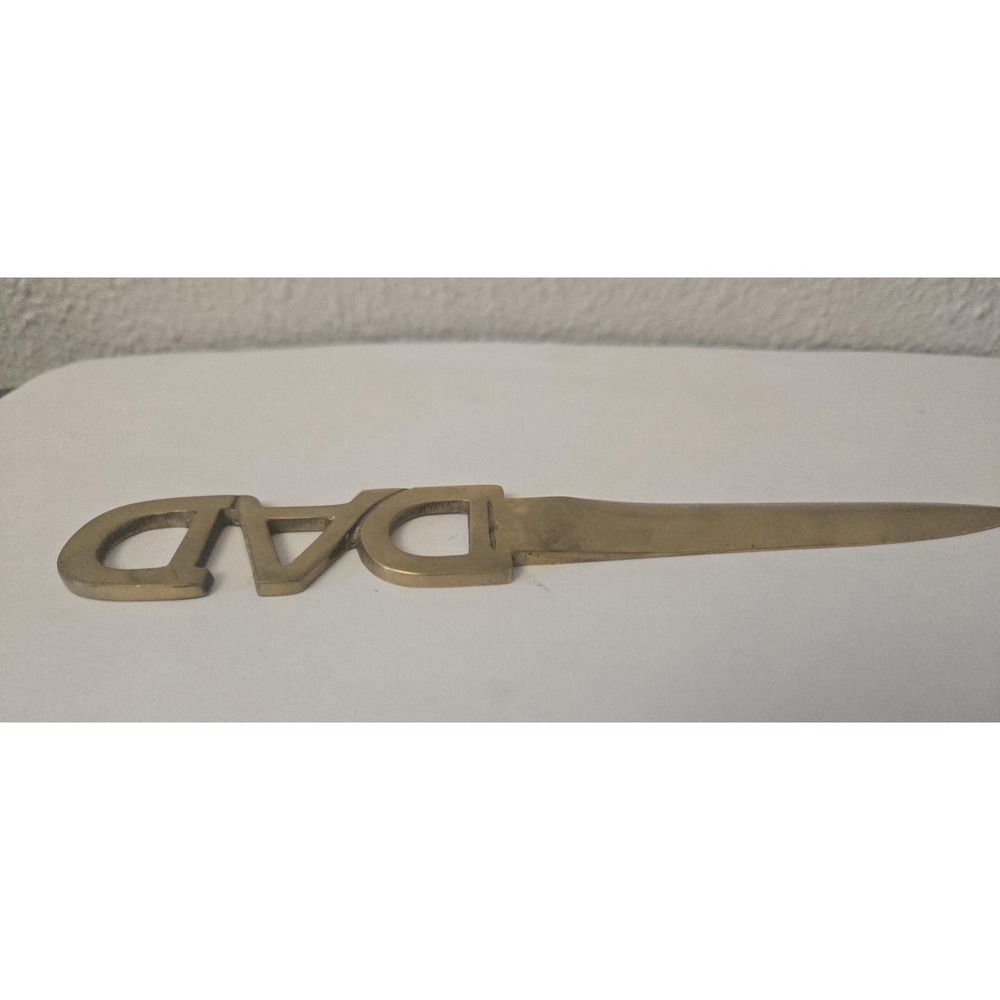 Vintage India Solid Brass "DAD" Letter Opener 7" Business Office Supplies Gift - Picture 4 of 8